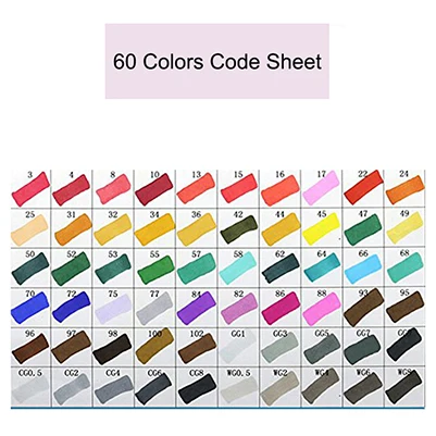 60 Colors TouchFive маркеры 48/80/168 Цвет эскиз художественный маркер для белой доски двойной советы алкогольные ручек для художника маркеры манги товары для рукоделия школы - Цвет: 60 Colors
