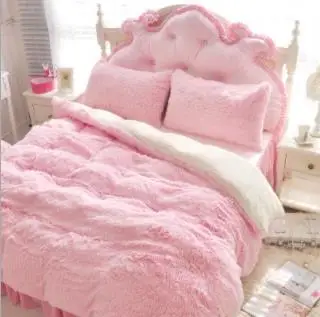 pink OMGST Роскошные Плюшевые мохнатые пододеяльник подшивок пушистый постельные принадлежности без наполнителя твердых застежкой-молнией микрофибра мягкая теплые - Цвет: pink