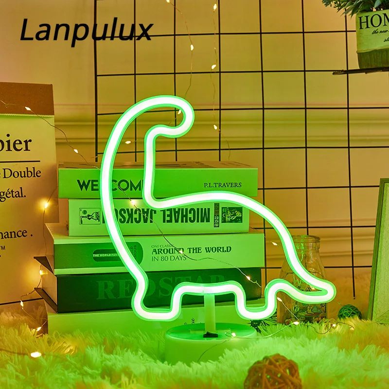 Lanpulux неоновый светодиодный ночник КИТ кролик Единорог красочный украшение из