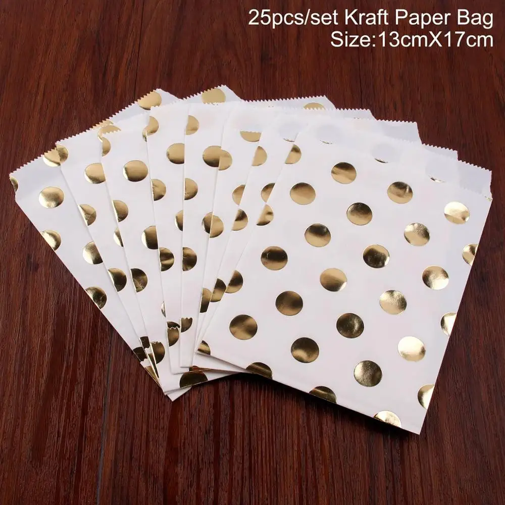 Style 25 QIFU 25 шт крафт-бумажный мешок для попкорна волнистые полосы коробка конфет Подарочная упаковка Сумки печатные бумажные лакомства сумки Свадебный День Рождения Декор - Цвет: Style 25