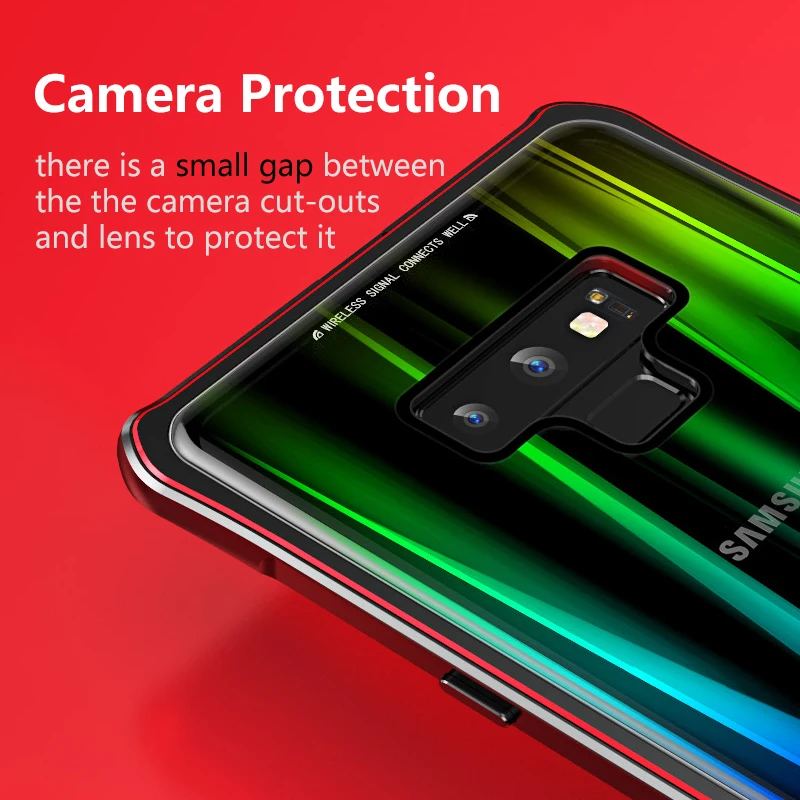 LUPHIE для samsung примечание 9 чехол Роскошные Жесткий магнитного металла Алюминий сплав прозрачный Стекло противоударный Броня чехол для телефона 6,4