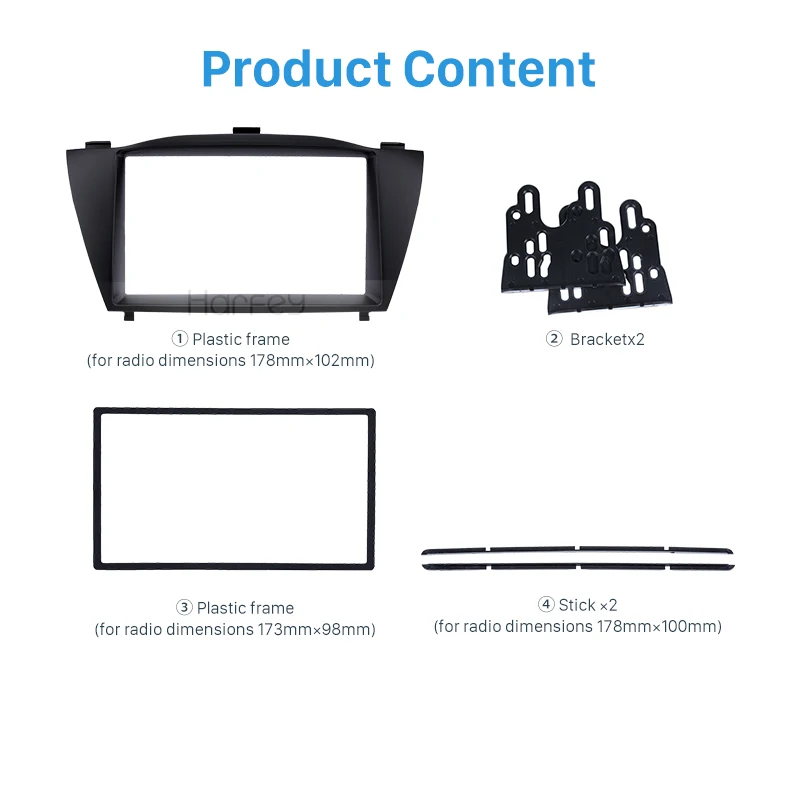 Harfey OEM потрясающий 2Din Fascia установка рамка DVD панель для 2010 HYUNDAI TUCSON IX35
