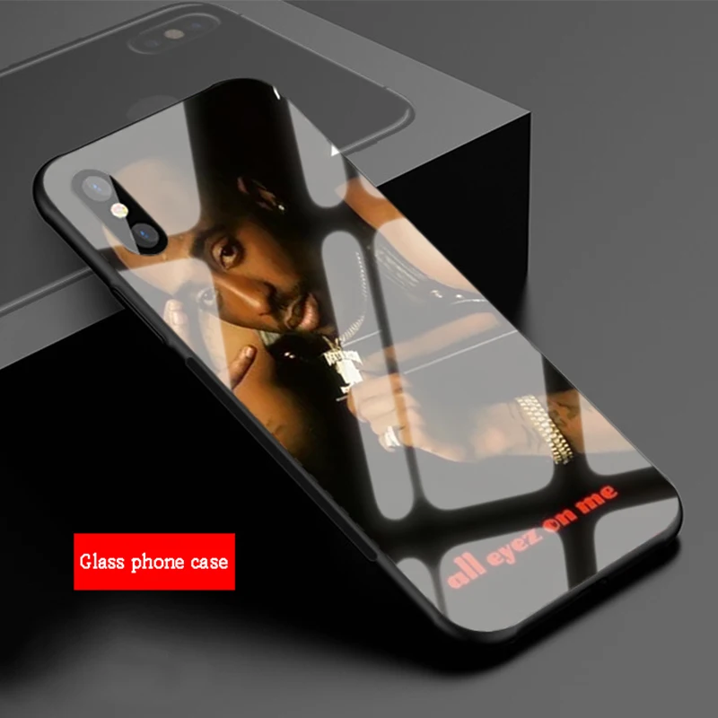 Чехол для телефона из закаленного стекла 2Pac Tupac Amaru Shakur Makaveli iPhone 6 6plus 7 plus 8 8plus 5 5S 5C SE