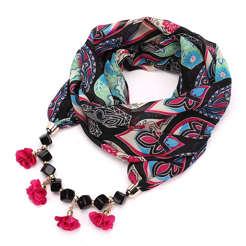 RUNMEIFA модные шармы Ювелирные изделия подвеска шарф богемный шифон цветок кулон с