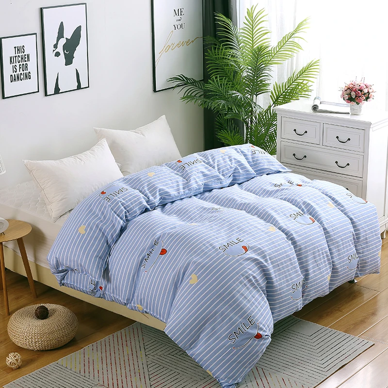 Современный простой бежевый белый клетчатый пододеяльник комфортный чехол из 100%