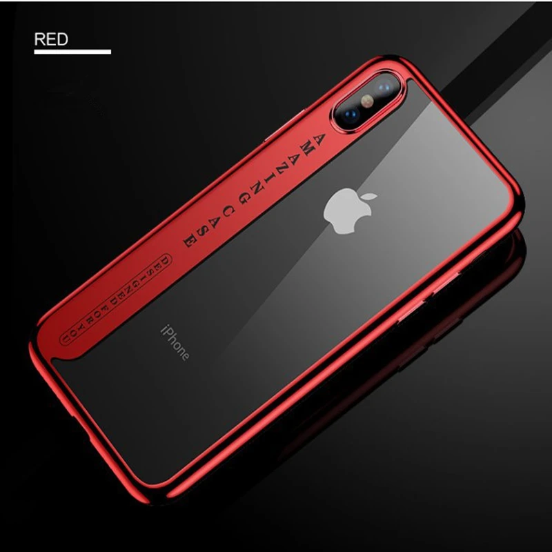 Ультратонкий Мягкий чехол из ТПУ с покрытием для iPhone X XS XR XMAX Прозрачная