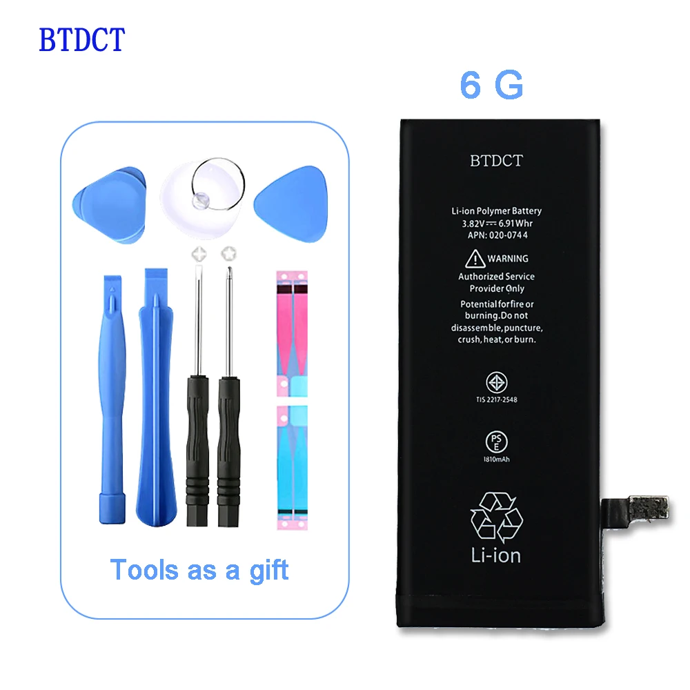 BTDCT оригинальный мобильный телефон Батарея для iPhone 6 г Ёмкость 1810 мАч 0 цикл