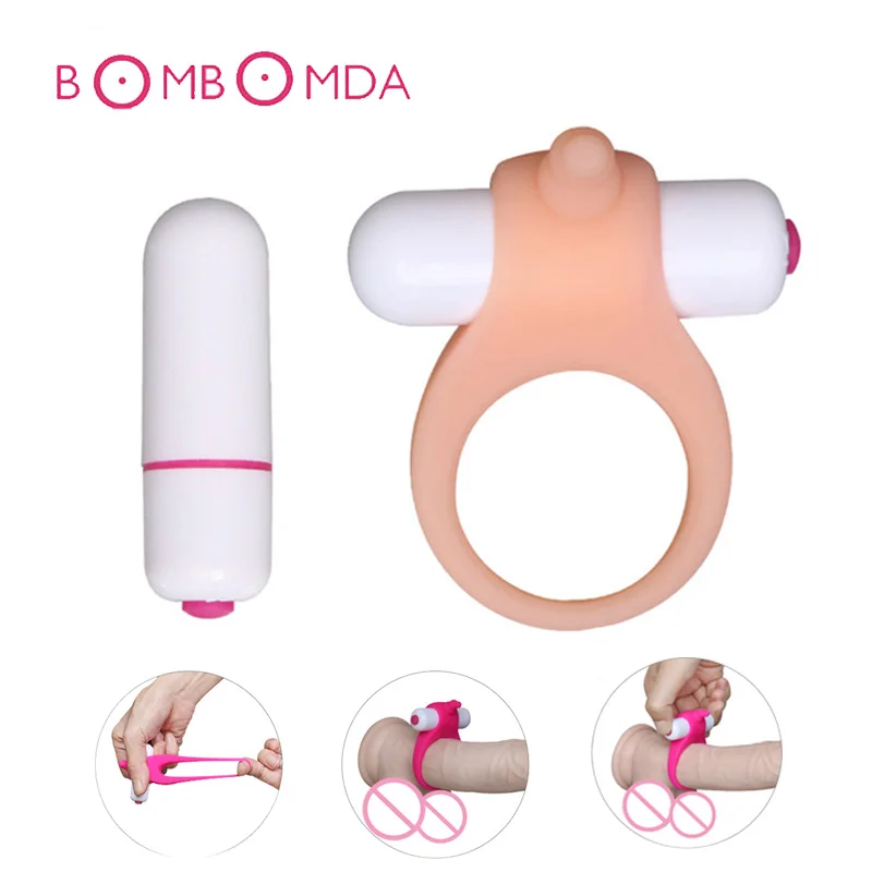 Male Silicone Penis Ring Vibrators Cock Toy Delay Premature Ejaculation Clitoris Stimulator Adult Products Sex Toys For Men | Красота и