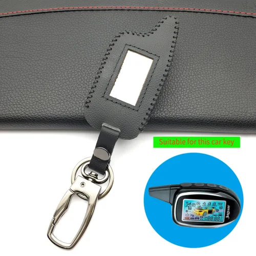 black line Русская версия EZ-Four чехол из натуральной кожи для Jaguar EZ-FOUR/KGB MX-9 для Scher-Khan Magicar Fit M5 M7 чехол для автомобильного ключа - Название цвета: black line