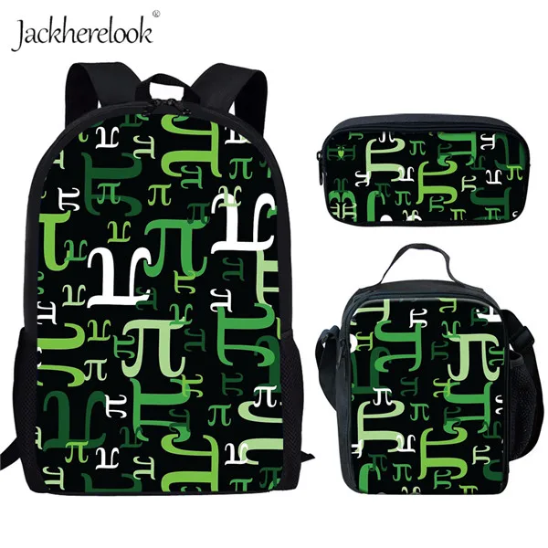 HX550CGK Jackhereook/Комплект детских школьных сумок с красочным символом, эскиз, математика Pi, рюкзак с принтом для девочек и мальчиков, школьная сумка для детей - Цвет: HX550CGK