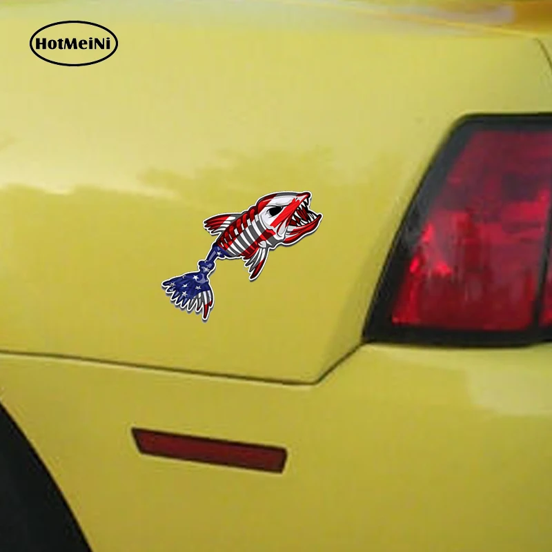 HotMeiNi Bone Fish USA Стикер Печатная цифровая виниловая наклейка бампер окна автомобиля