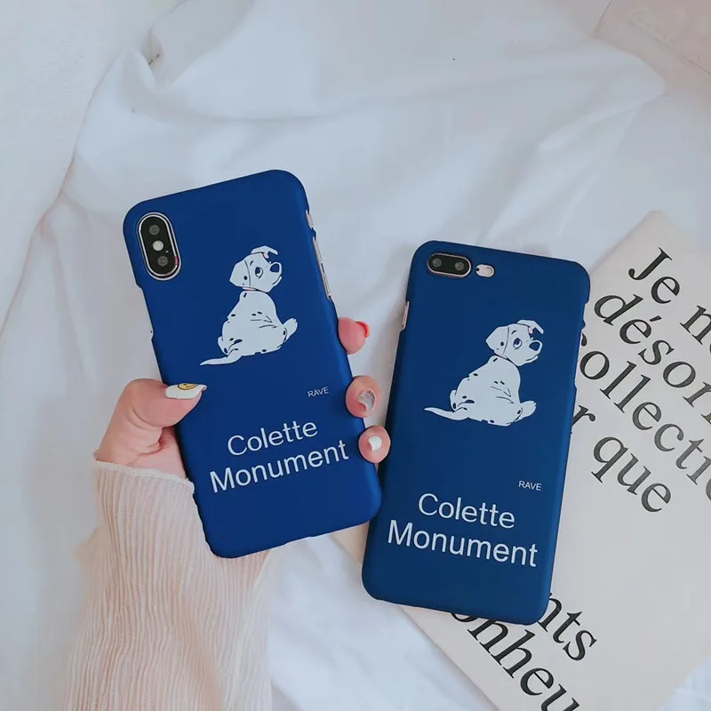 Милая пятнистая собака Телефон чехол для iPhone 6 6s 7 8 Plus X XS Max XR милый животное синий