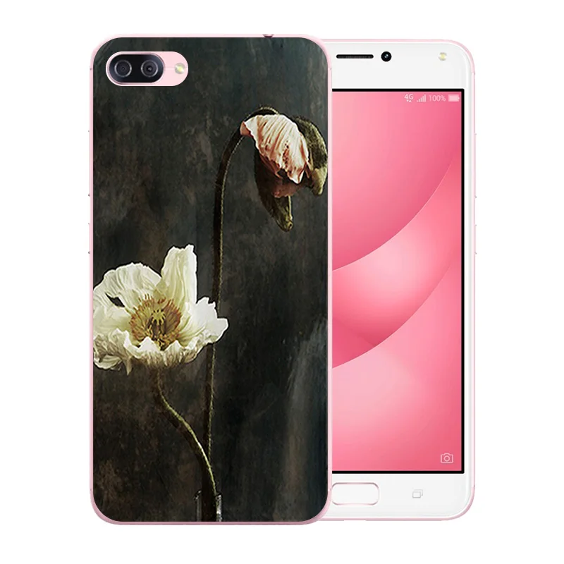 Luxury Flexible For Asus ZenFone 4 Max ZC554KL Blossom Pattern Back Cover Soft TPU Silicone Matte Protect Phone Case Clear Shell |