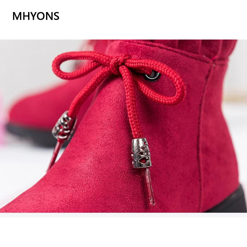 MHYONS/2018 новая зимняя обувь для девочек зимние теплые ботинки martin детские сапоги
