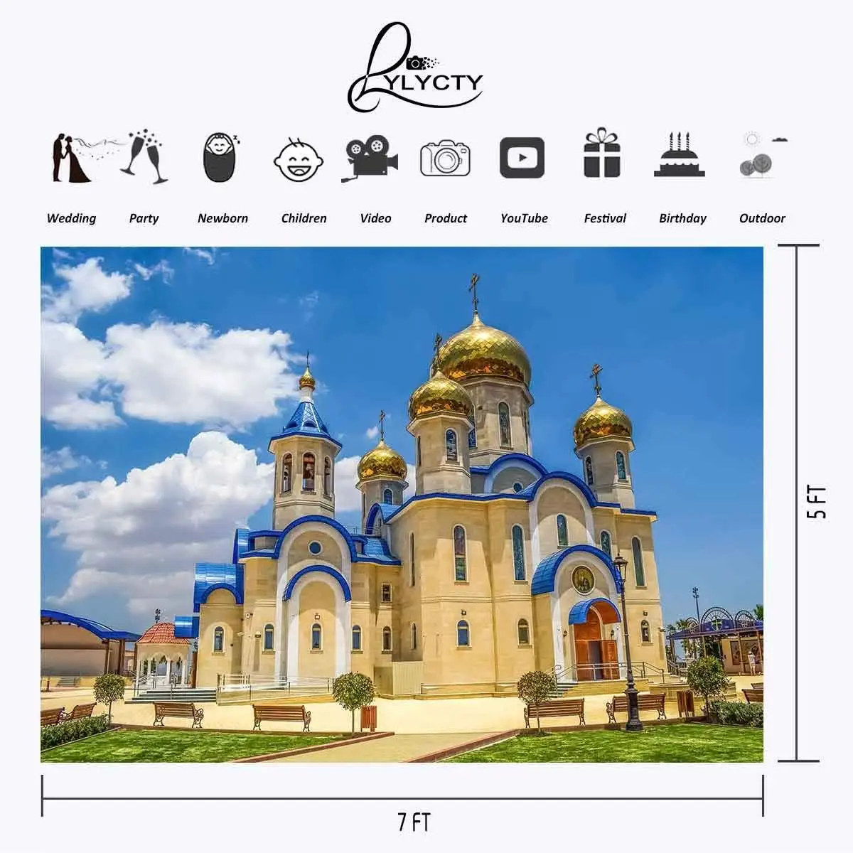 7x5ft русская церковная фотография Фон солнечная погода фон студия