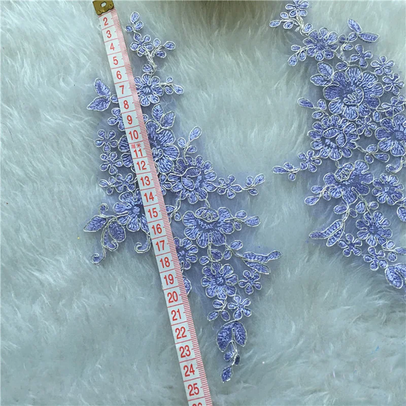 3 пары фиолетовые 23x11 см нежные свадебные фаты украшения на голову кружевные