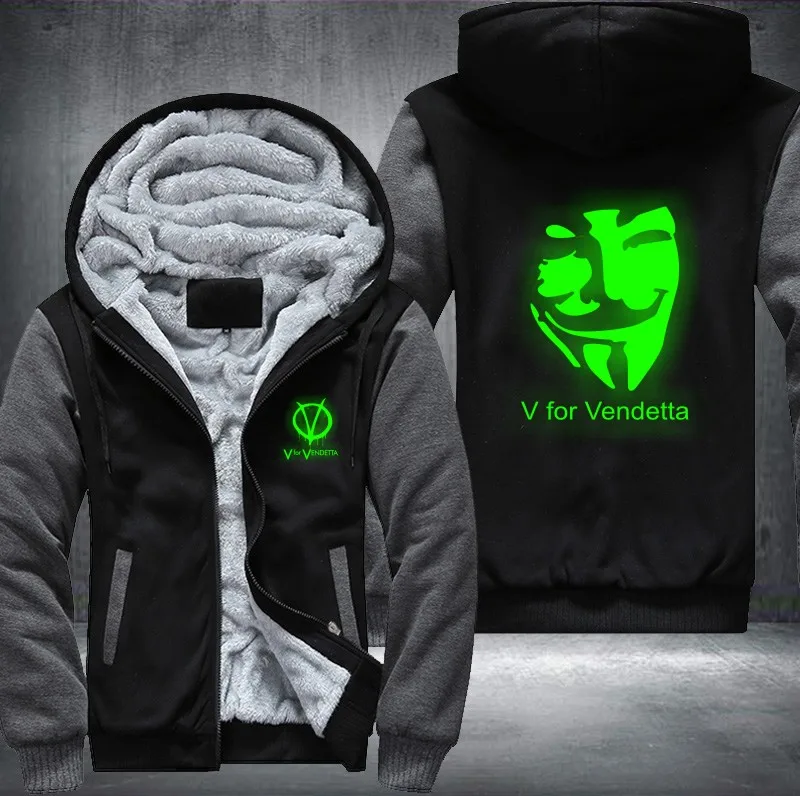 Новые Зимние V for Vendetta маска рейнджеров мужские толстовки с капюшоном утепленные