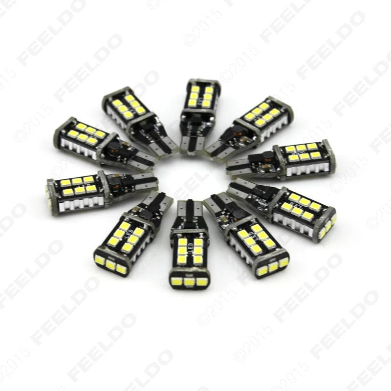 FEELDO 2 шт. ксенон белый 15 Вт T15/T10 194 2835SMD светодиодный Автомобильный свет Canbus без