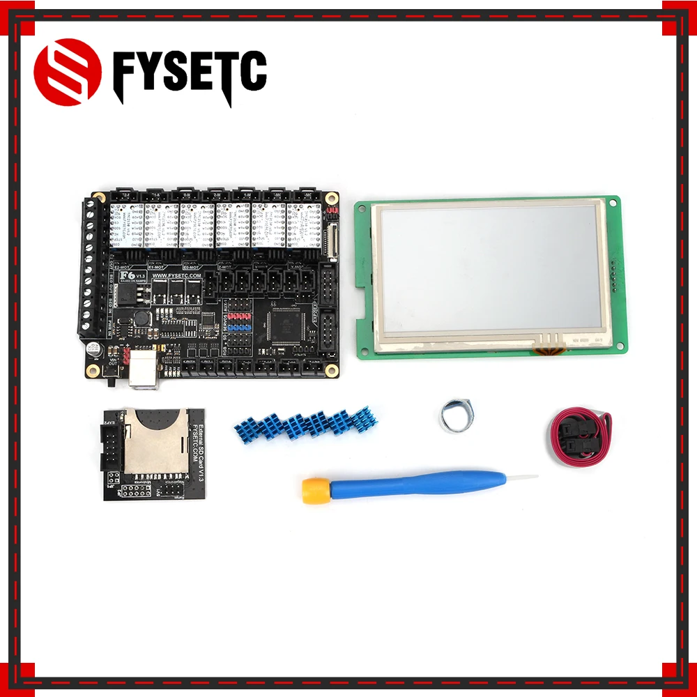 Материнская плата все-в-одном FYSETC F6 V1.3 + сенсорный экран 4 3 дюйма 6 шт. TMC2100/TMC2208 /TMC2130