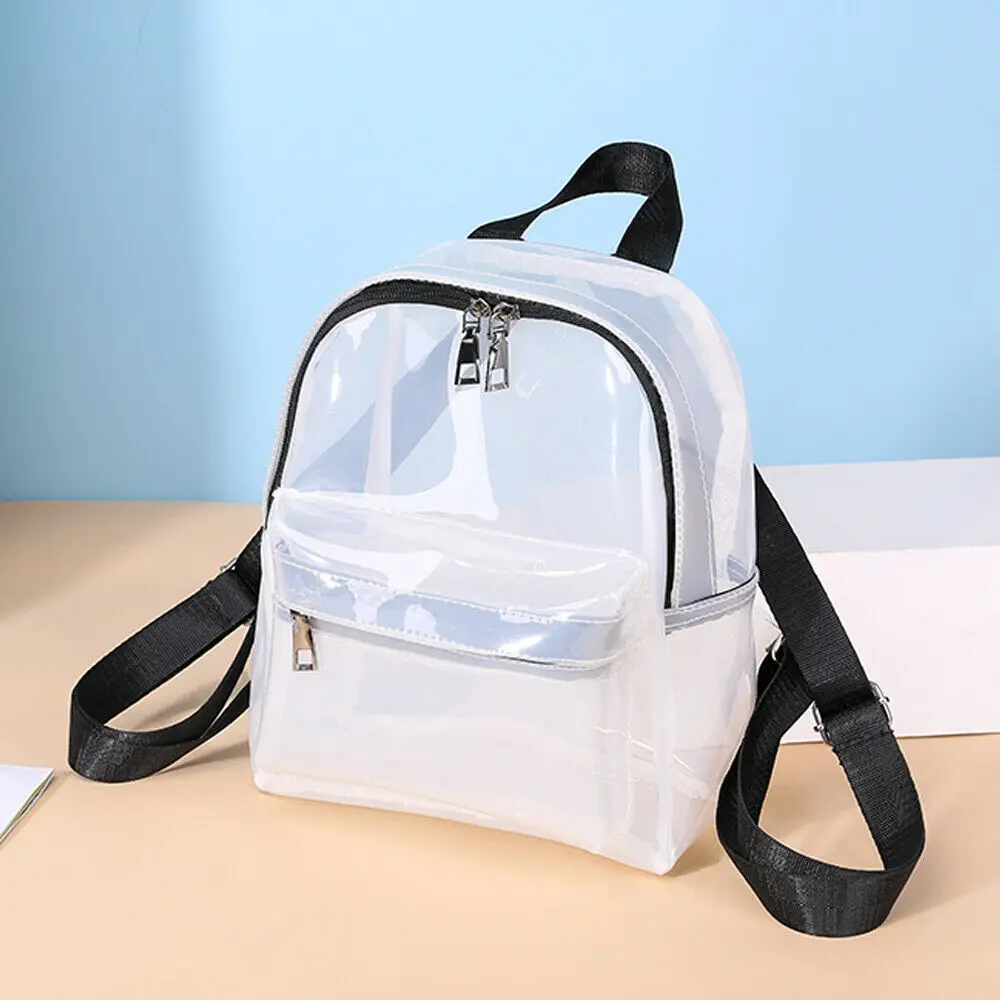 Fashion 2019 Mini Clear Transparent Security PVC See Through Backpack Cute School Book Bag Travel | Багаж и сумки