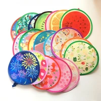 free shipping 6pcslotvarious nylon portable folding fan for party gift fan cool summer lovely hand fanflying disk