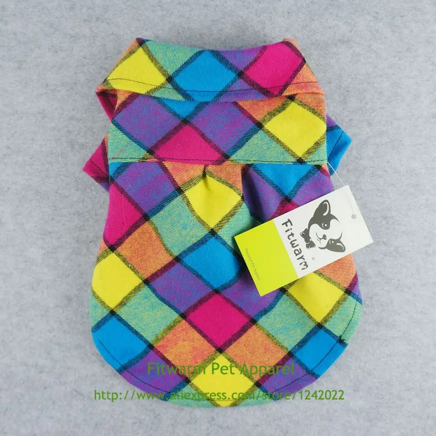 Fitwarm/Винтажные клетчатые рубашки для собак повседневная одежда домашних