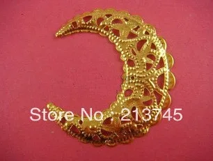 

Freeshipping 40mm gold Color Crescent flower piece Mental Beads Cap Jewelry findings Spacers Jewelry accessories