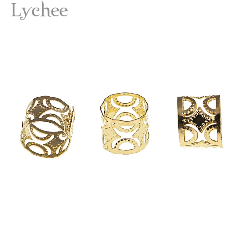 Lychee 20 штук в стиле хип-хоп сплав полые подвязанные лентой с объемной волной