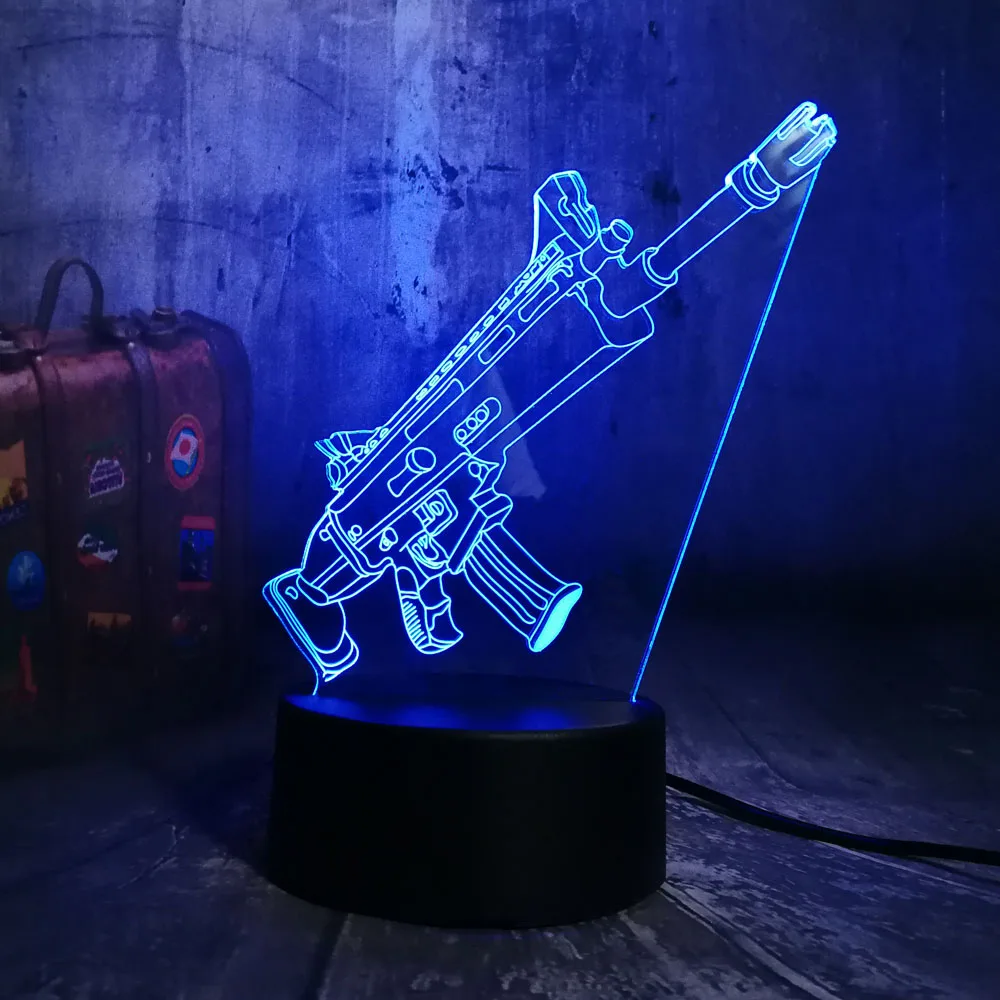 Новые классные Битва Игра PUBG TPS SCAR L винтовка светодиодный Ночной светильник