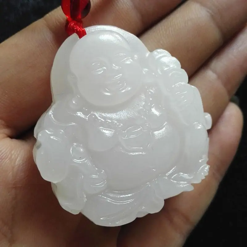 Высококачественная Подвеска из натурального белого камня большой сидячий Будда