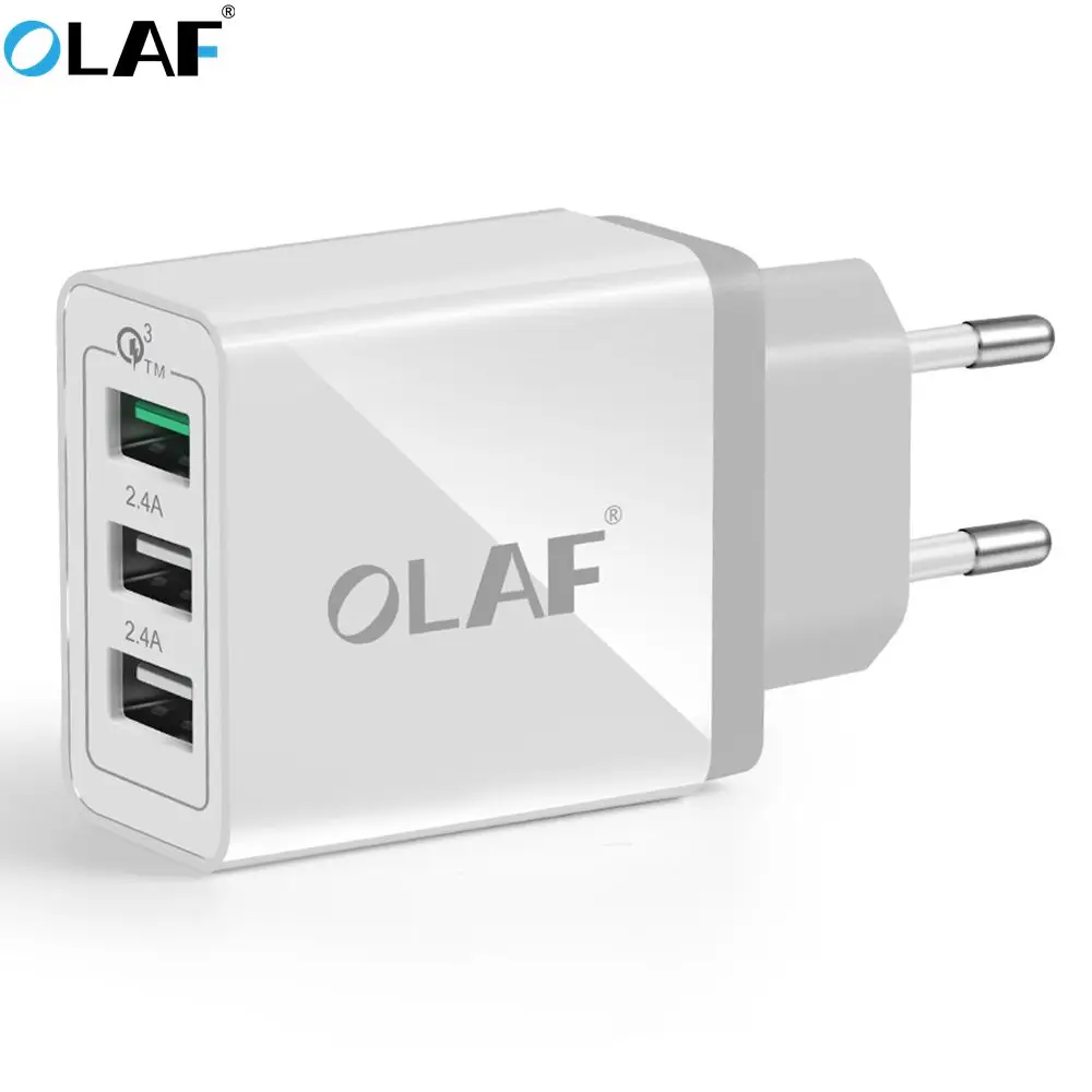 Олаф 3 порта быстрое зарядное устройство QC 3,0 30 Вт USB зарядное устройство для iphone 7 8 ipad samsung S8 huawei Xiaomi быстрое зарядное устройство QC3.0 EU/US разъем