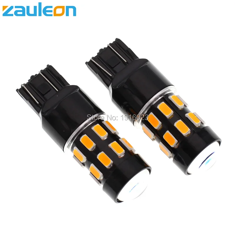 Zauleon 2 шт. T20 W21/5 Вт 7443 светодиодный Желтый Янтарный светильник с поворотным