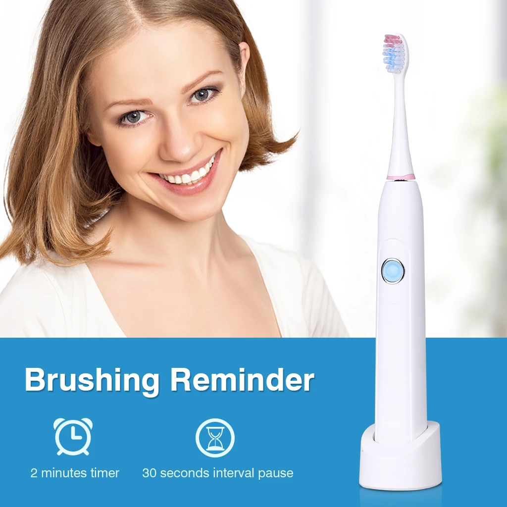 Электрическая звуковая вибрационная зубная щетка водонепроницаемая Умная