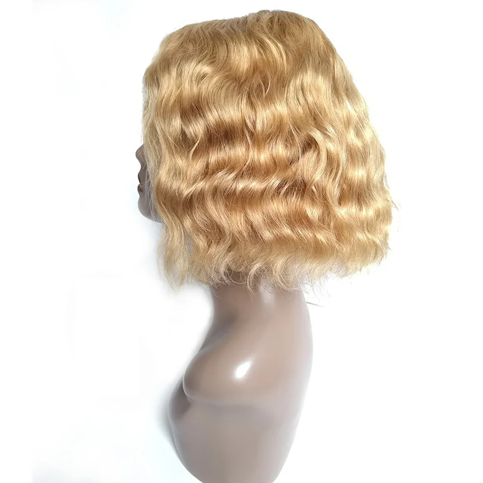 LADYSTAR remy волосы парики Т образной формы кружева Shrot Боб вьющиеся 150% плотность