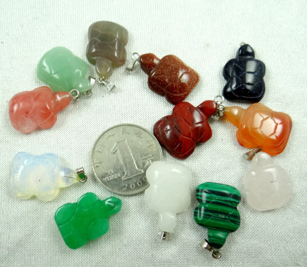 Оптовая продажа 12 шт./лот подвески из натурального камня Подвеска черепашка|pendant