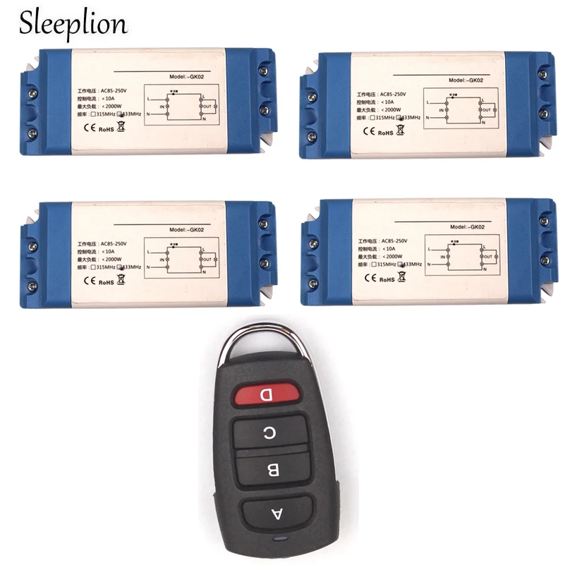 Sleeplion 85 250 В Беспроводной удаленного Управление огни переключения без проводку