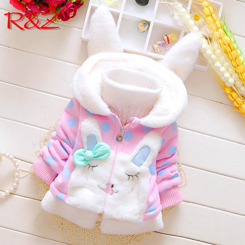Детская куртка R &amp Z Осень-зима 2019 пальто для девочек с капюшоном и кроличьими