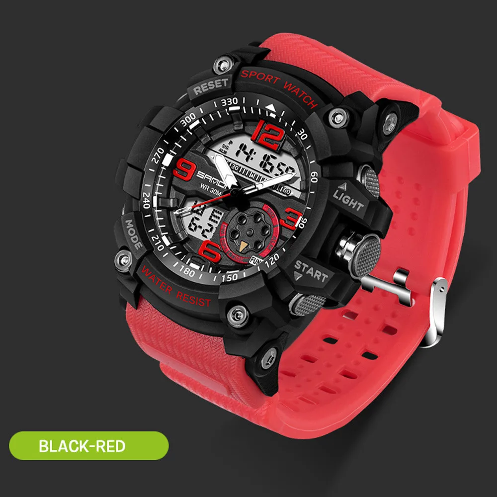 Red Diver часы мужские водонепроницаемые спортивные часы ударные цифровые электронные relogio feminino erkek kol saati мужские s skmei saat - Цвет: Red
