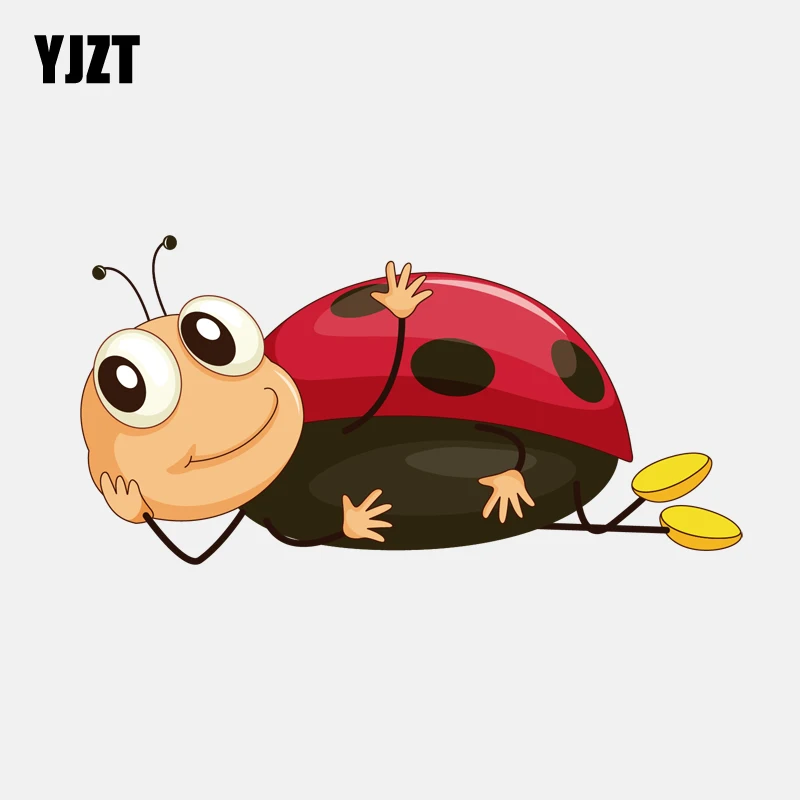 YJZT 14 см * 7 забавная наклейка Божья коровка ПВХ для мотоцикла автомобиля 11