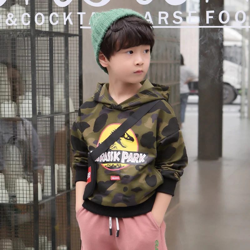 Демисезонный Мальчиков Кофты для мальчиков модные толстовки с капюшоном детская