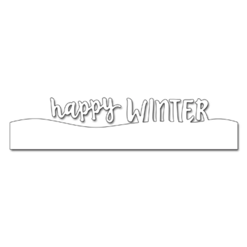 Happy Winter алфавит для резки металла высечки шаблон скрапбукинга Сделай Сам