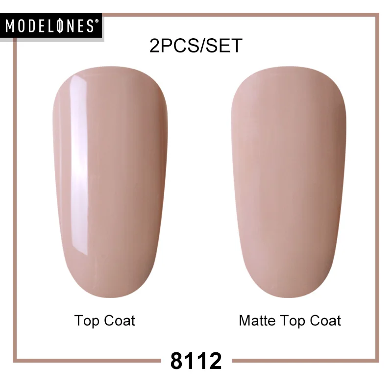 8112 MATTE TOP COAT Modelones, 2 шт./лот, Матовый верхний слой, набор гель-лаков для ногтей, сделай сам, матовый эффект, светодиодный Гель-лак для ногтей, наборы, Полупостоянный УФ-Гибридный гель - Цвет: 8112 MATTE TOP COAT