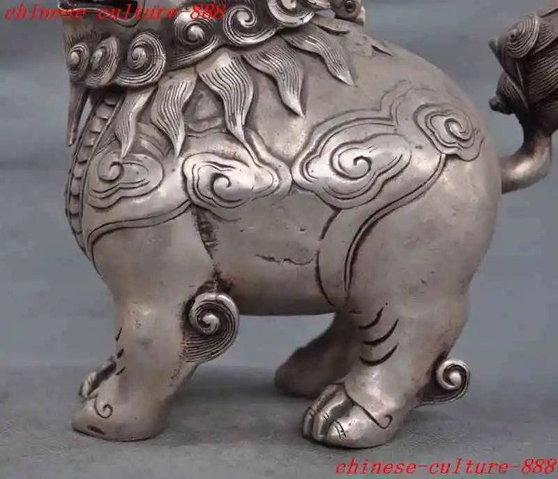 Фото Crafts statue Old Chinese fengshui silver foo dog lion beast Incense Burner Censer halloween Дом и сад Crafts statue Old Chinese fengshui silver foo dog lion beast Incense Burner Censer halloween Дом и сад