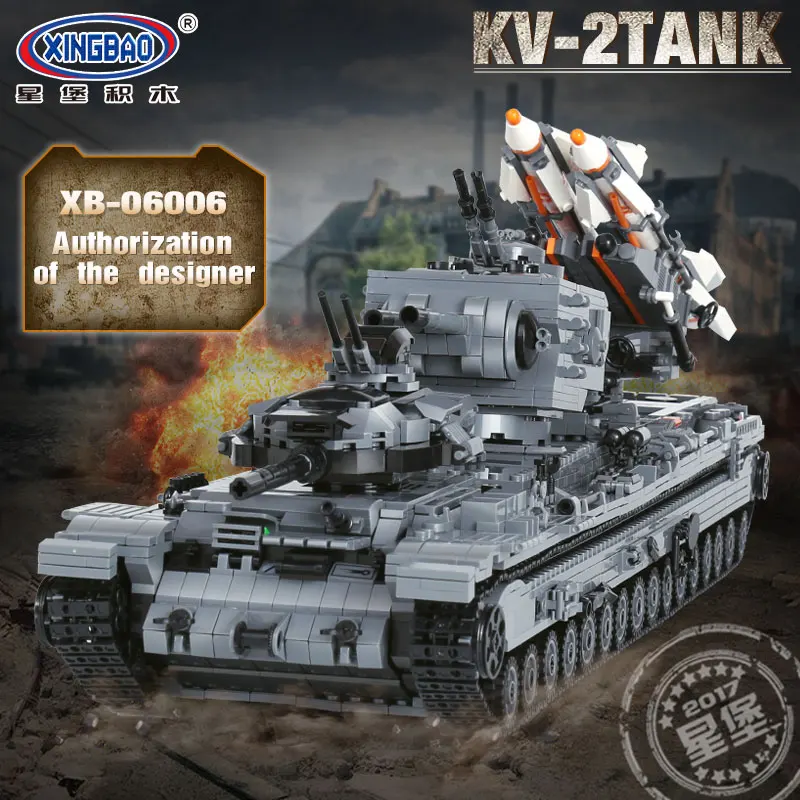 XingBao 06006 3663 шт. Творческий Мпц военные серии KV-2 бак набор образования детей