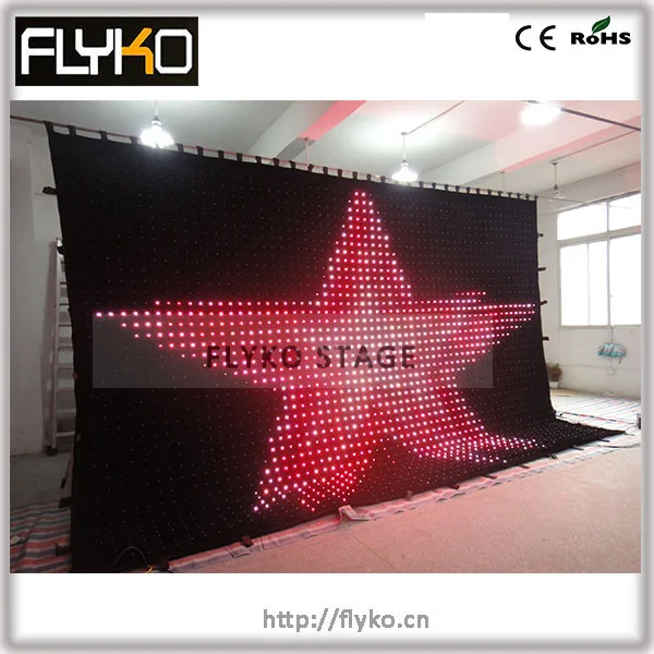 Светодиодная занавеска для видеоэкрана с высокой яркостью 4 м * 6 P100 мм контроллер