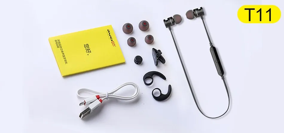 AWEI T11 Беспроводные наушники T11S Bluetooth-гарнитура для наушников для телефонов с шейным ободом Спорт 3D Бас наушники с микрофоном fone de ouvido