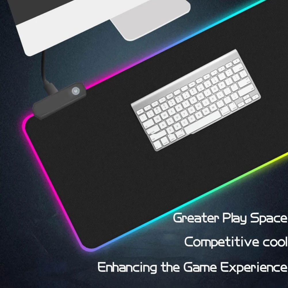 Горячая цветной светодиодный rgb клавиатура с подсветкой коврик игровой коврик для мыши большой для ПК компьютера негабаритный коврик для мыши