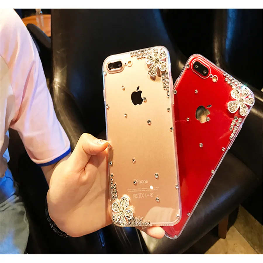 Ayeena прозрачный телефонный чехол со стразами для iphone X задняя крышка из ТПУ 7 8 6 6S Plus