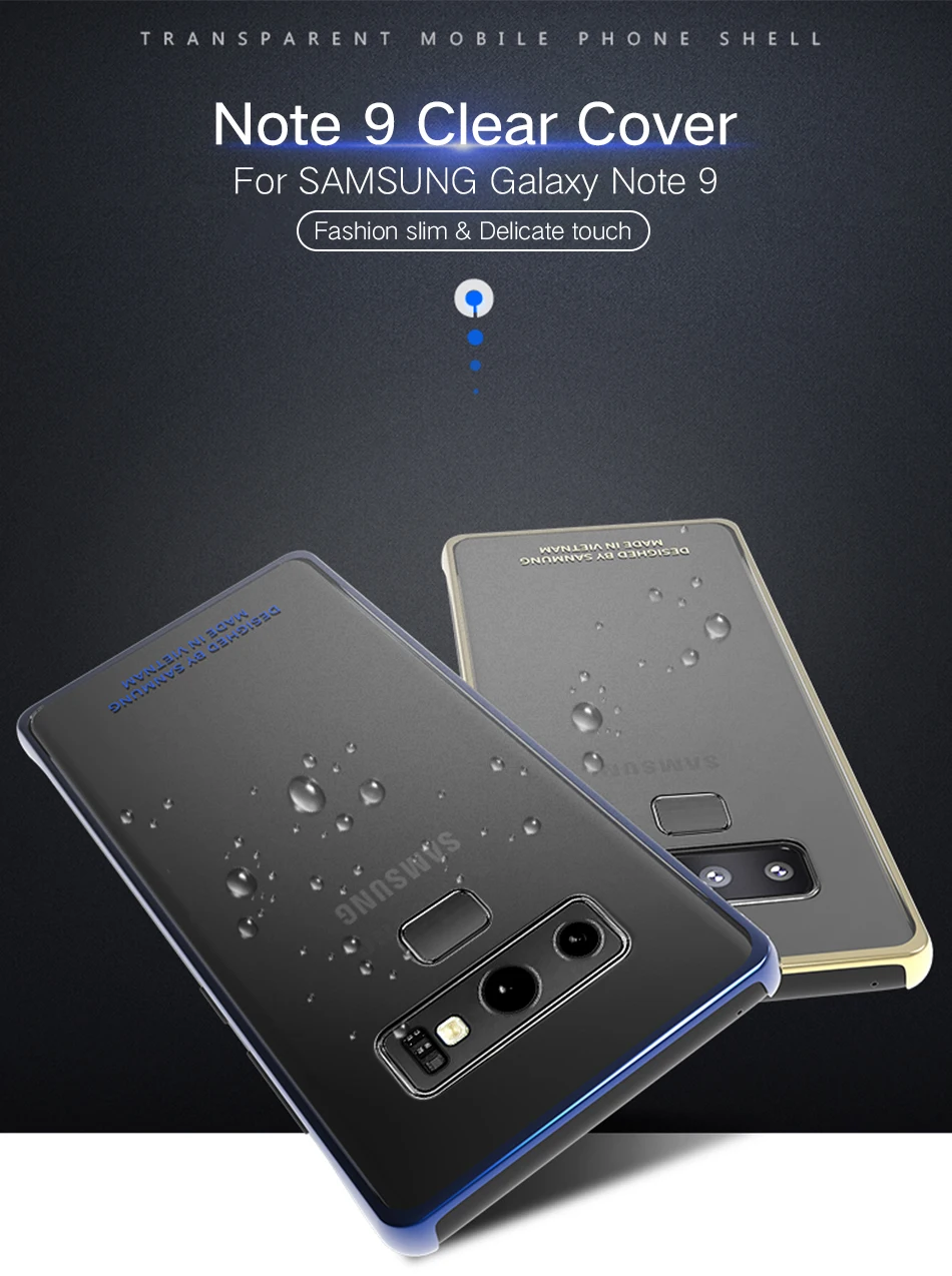 Samsung Note Galaxy Note9 Чехол 9 прозрачная задняя крышка 360 милый роскошный противоударный жесткий защитный чехол для ПК чехол для телефона