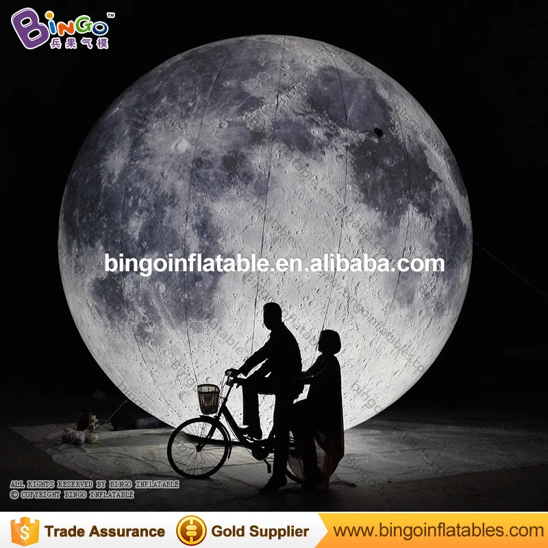 LED lighting inflatable moon figure hot sale customized size blow up balloon type moon replica for decoration toys